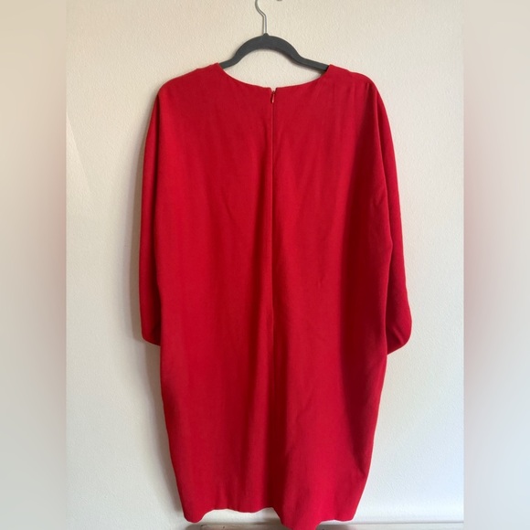 COS Red Draped Shift Dress - Picture 2 of 10